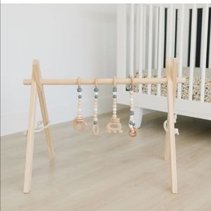 West elm poppyseed play wood baby gym gray